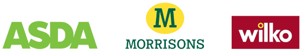 Asda Morrisons Wilko Logos